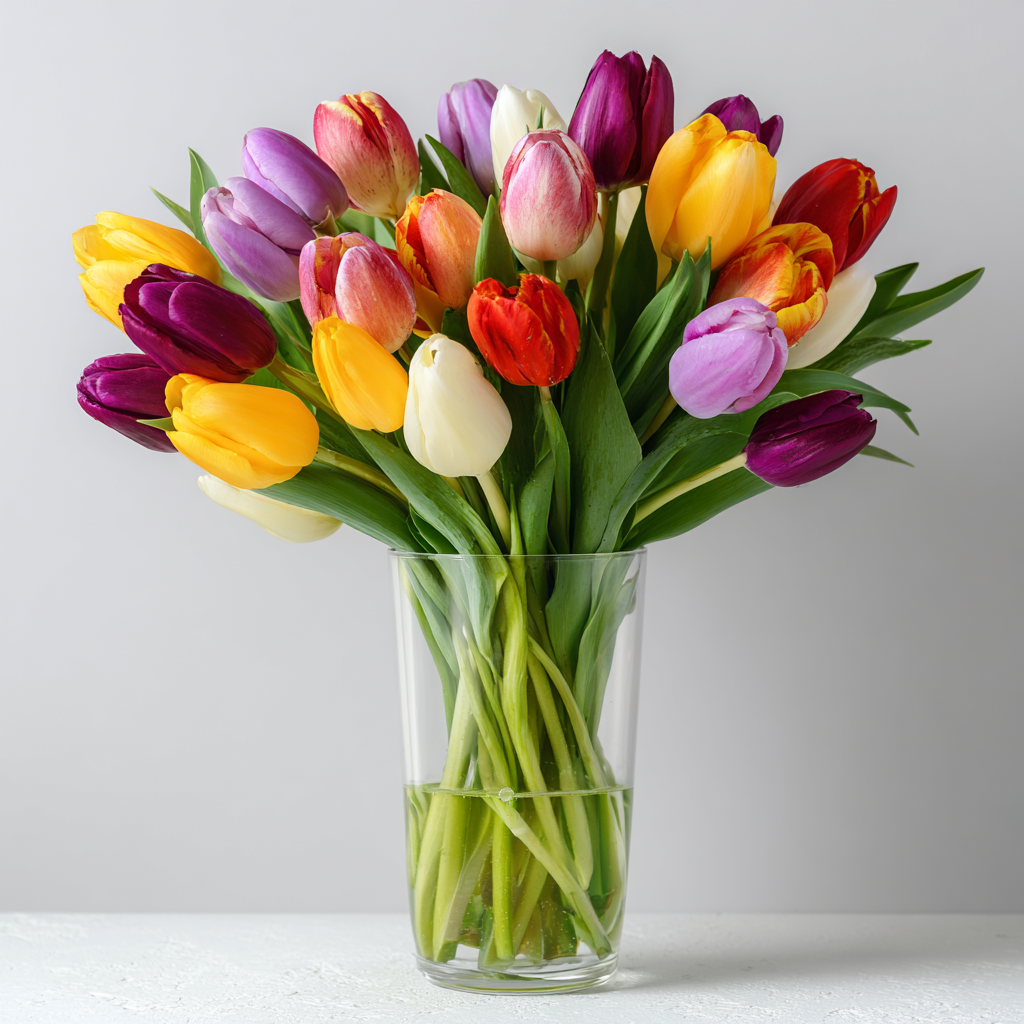 15 Tulip Bouquet & Gift | Vase, Card & Chocolate