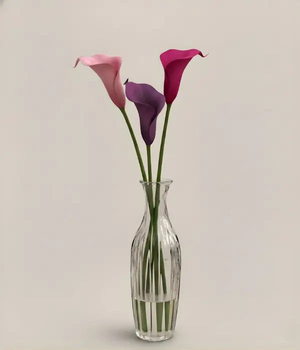 Trio of Assorted Lilies in a Bud Vase Send Blooms