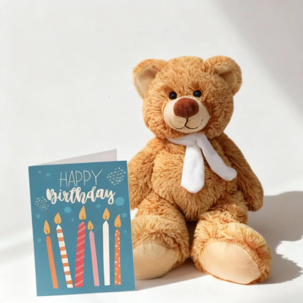 Birthday Card and Teddy Bear Gift Set Send Blooms
