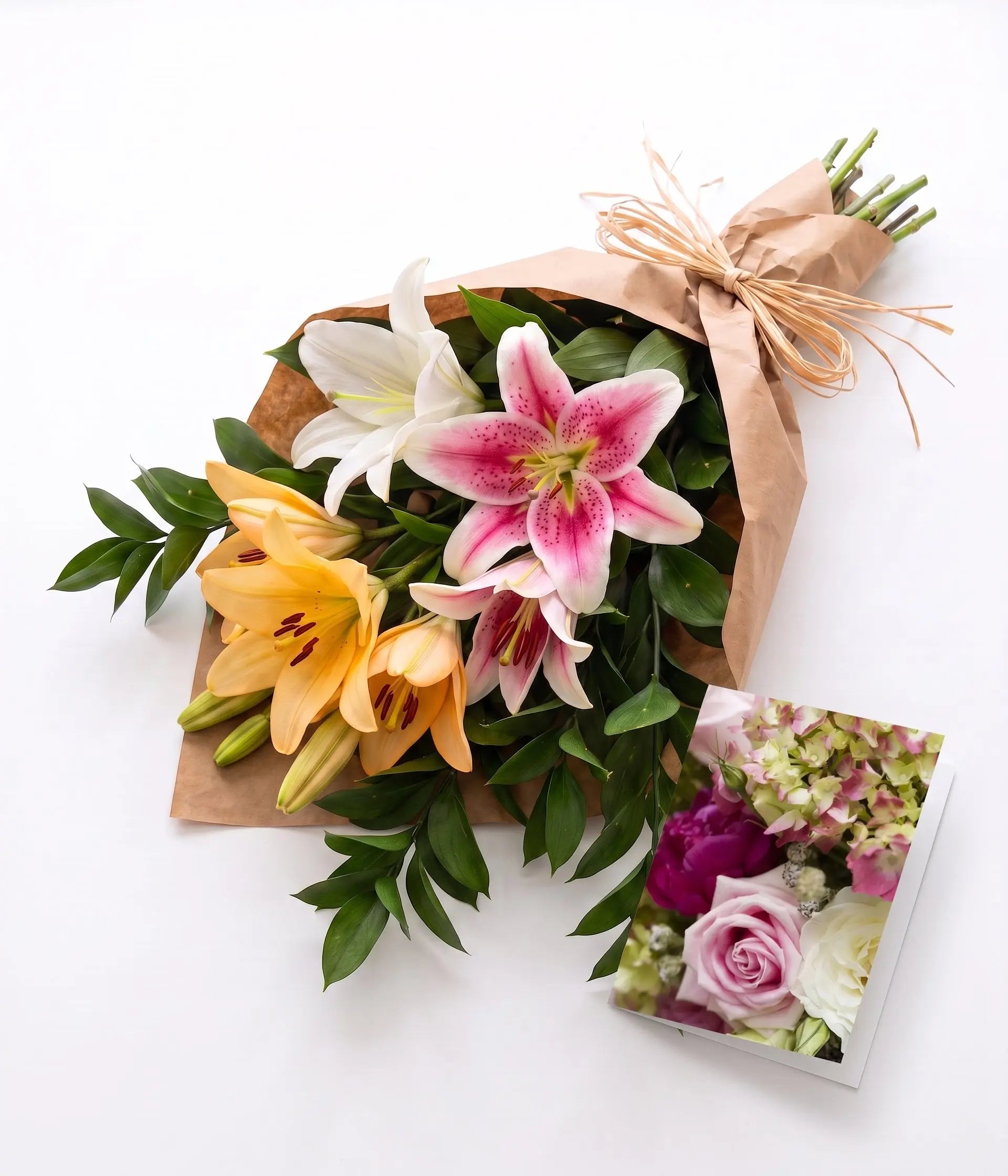Bunch of Assorted Lilies with Card Send Blooms
