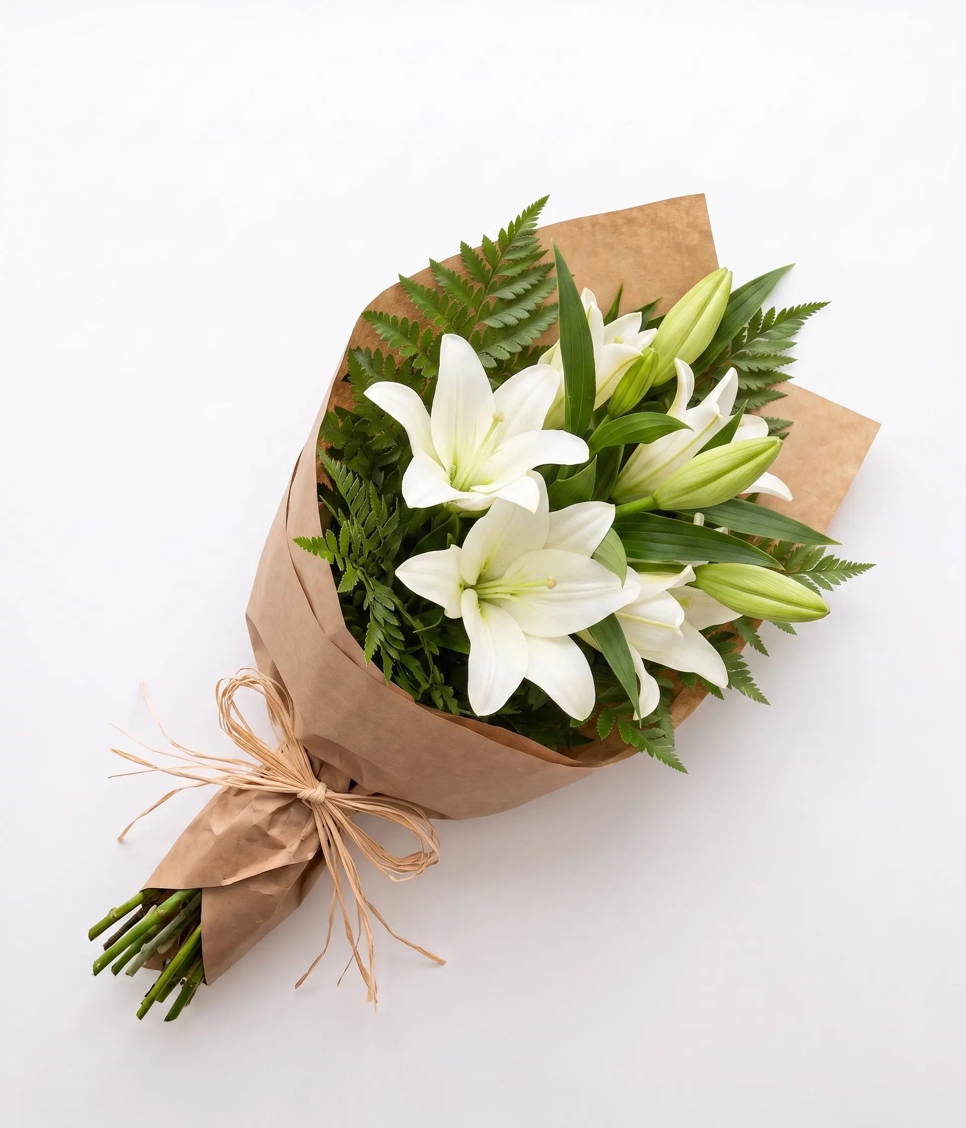 Bunch of White Lilies Send Blooms