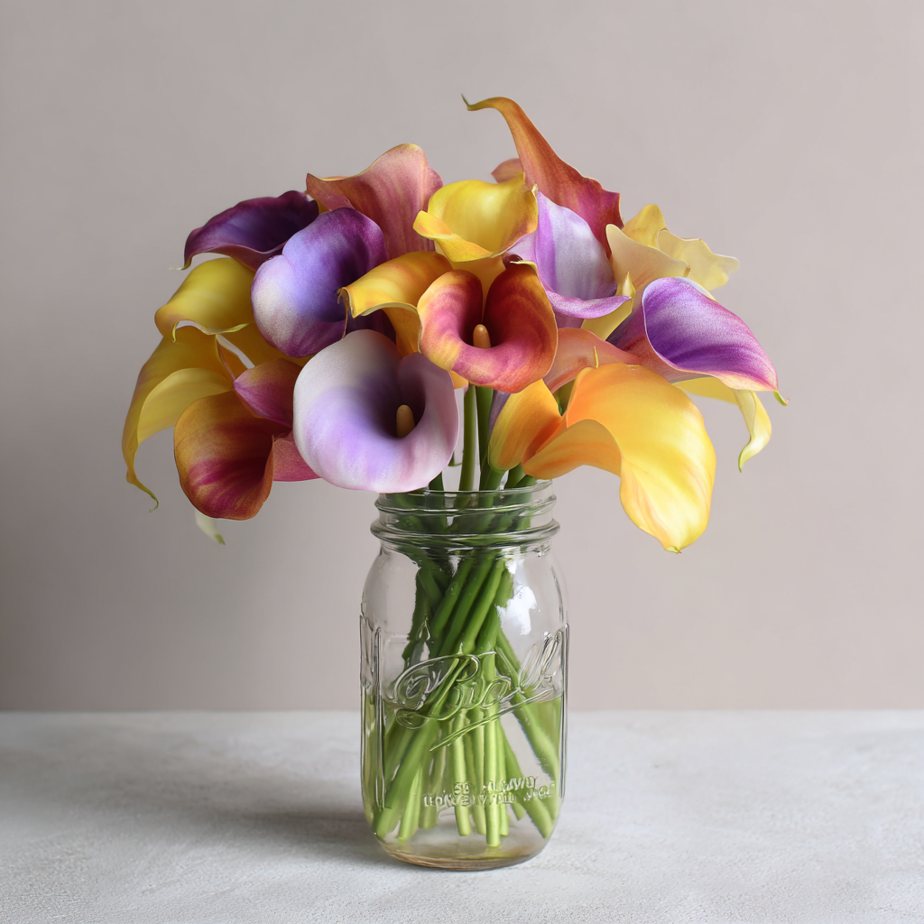 Calla Lily Variety Bouquet in Mason Jar