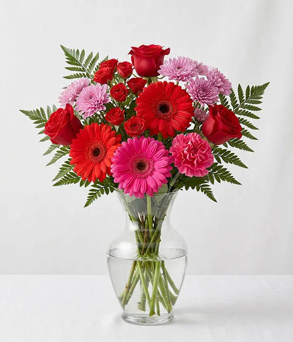 Cherry Bomb Bouquet in Vase Send Blooms