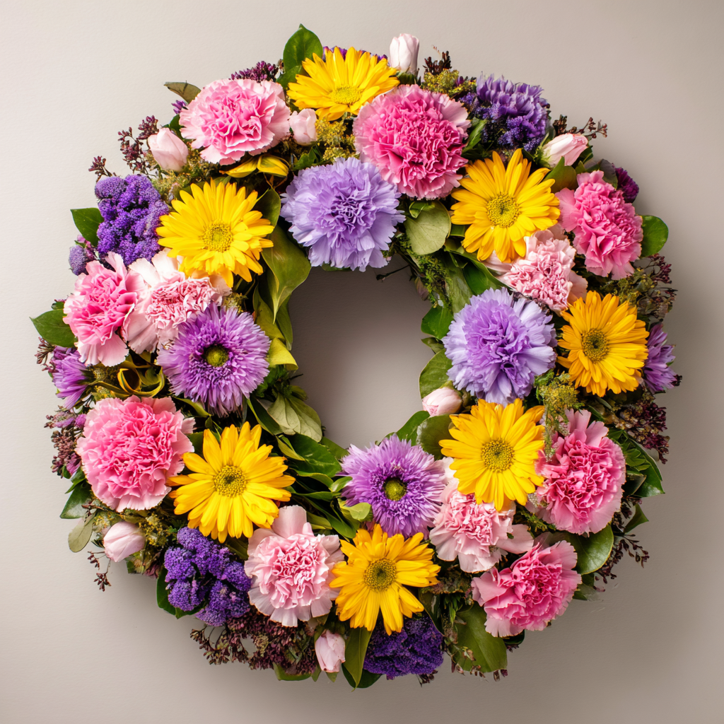 Colourful Memories Floral Wreath Arrangement