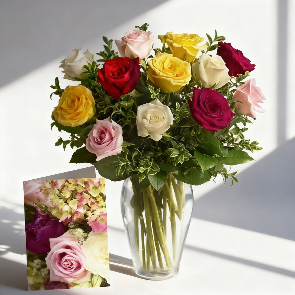 Colourful Roses for Mom Bouquet 1 Send Blooms