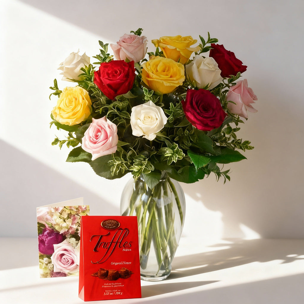 Colourful Roses for Mom Bouquet 2 Send Blooms