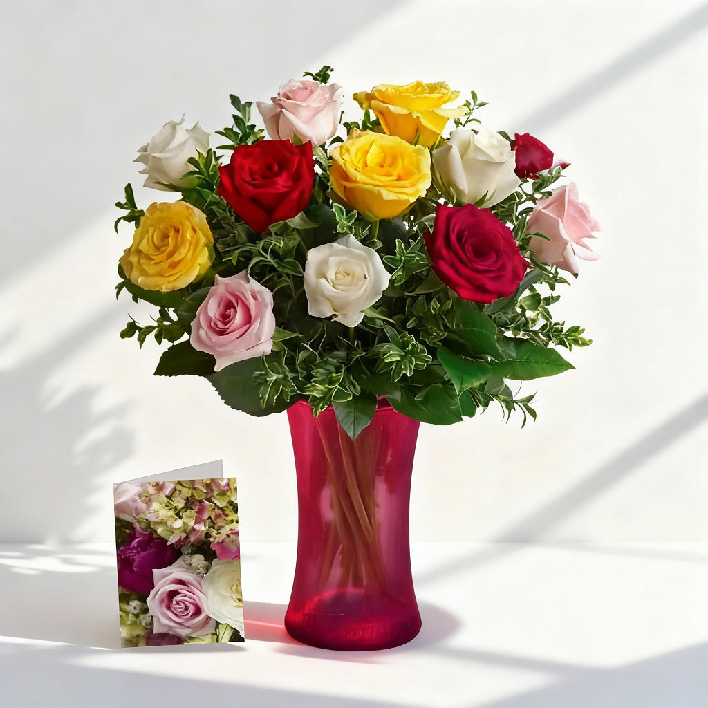 Colourful Roses for Mom Bouquet 3 Send Blooms