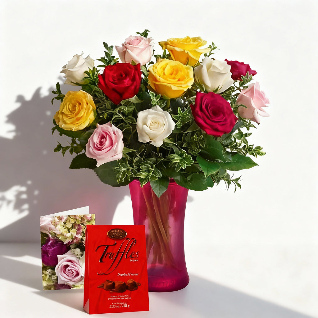 Colourful Roses for Mom Bouquet 4 Send Blooms