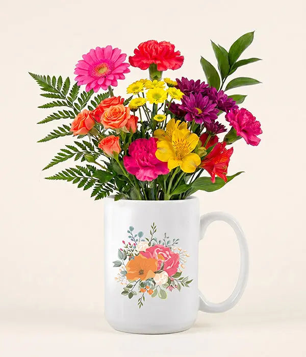Designer Bright Bloom Mug Send Blooms