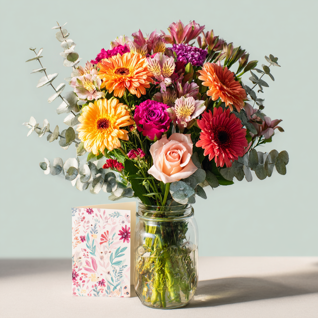 Custom Designed Mason Jar Arrangement 1