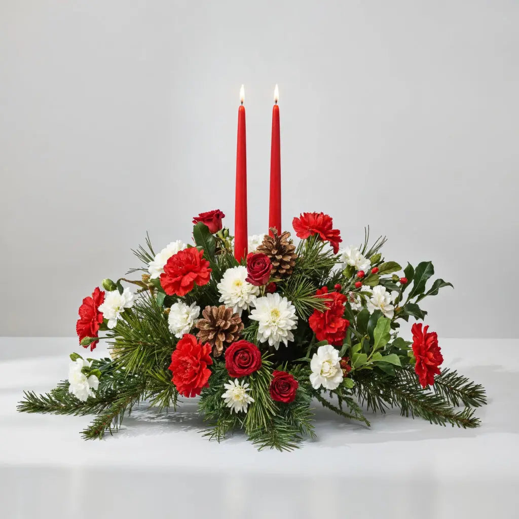 Festive Holiday Table Centerpiece Decoration Send Blooms