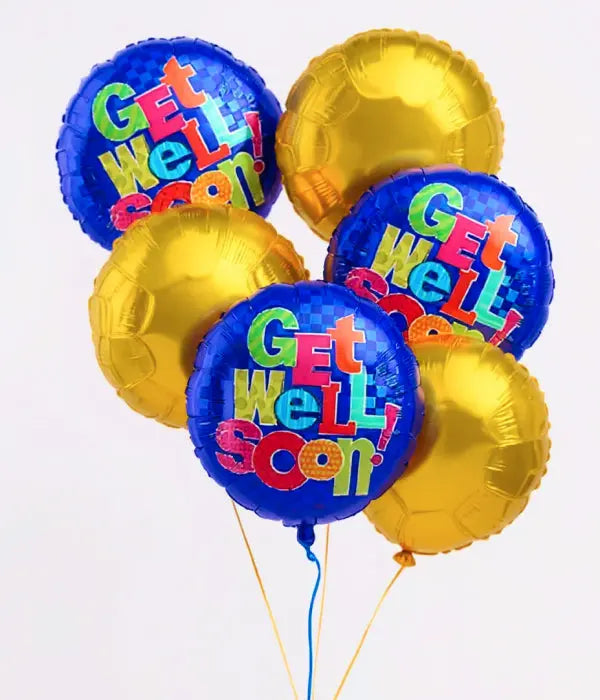 Get Well Soon Balloon Bouquet - 6 Piece Set Send Blooms