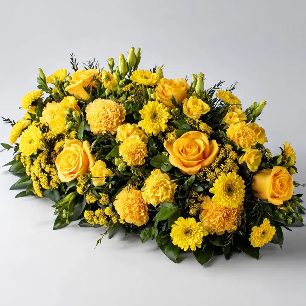 Golden Years Remembered Casket Spray Send Blooms