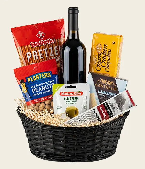 Gourmet Red Wine and Cheese Gift Basket Send Blooms