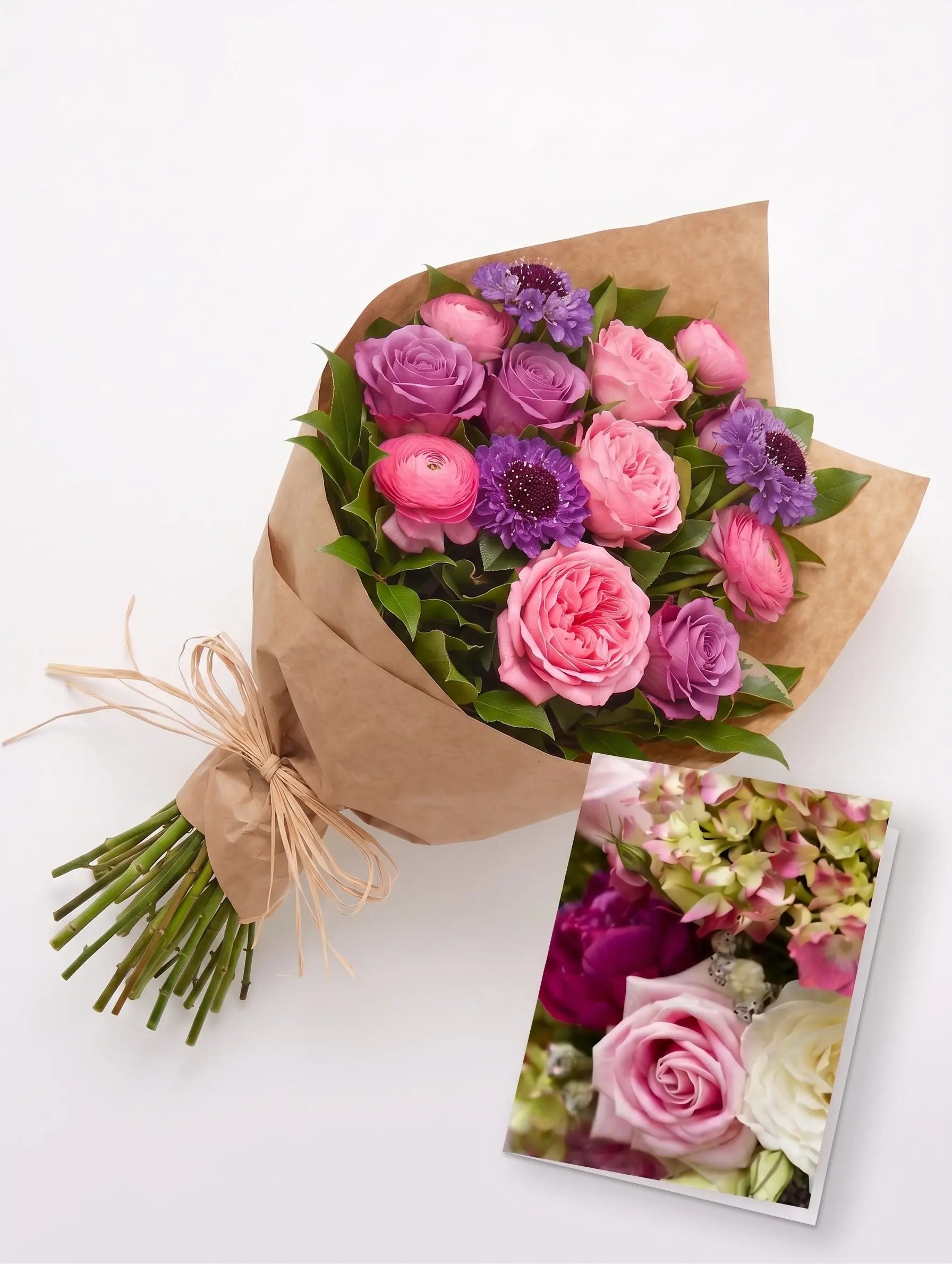 Hand Tied Purple & Pink Collection 2 Send Blooms