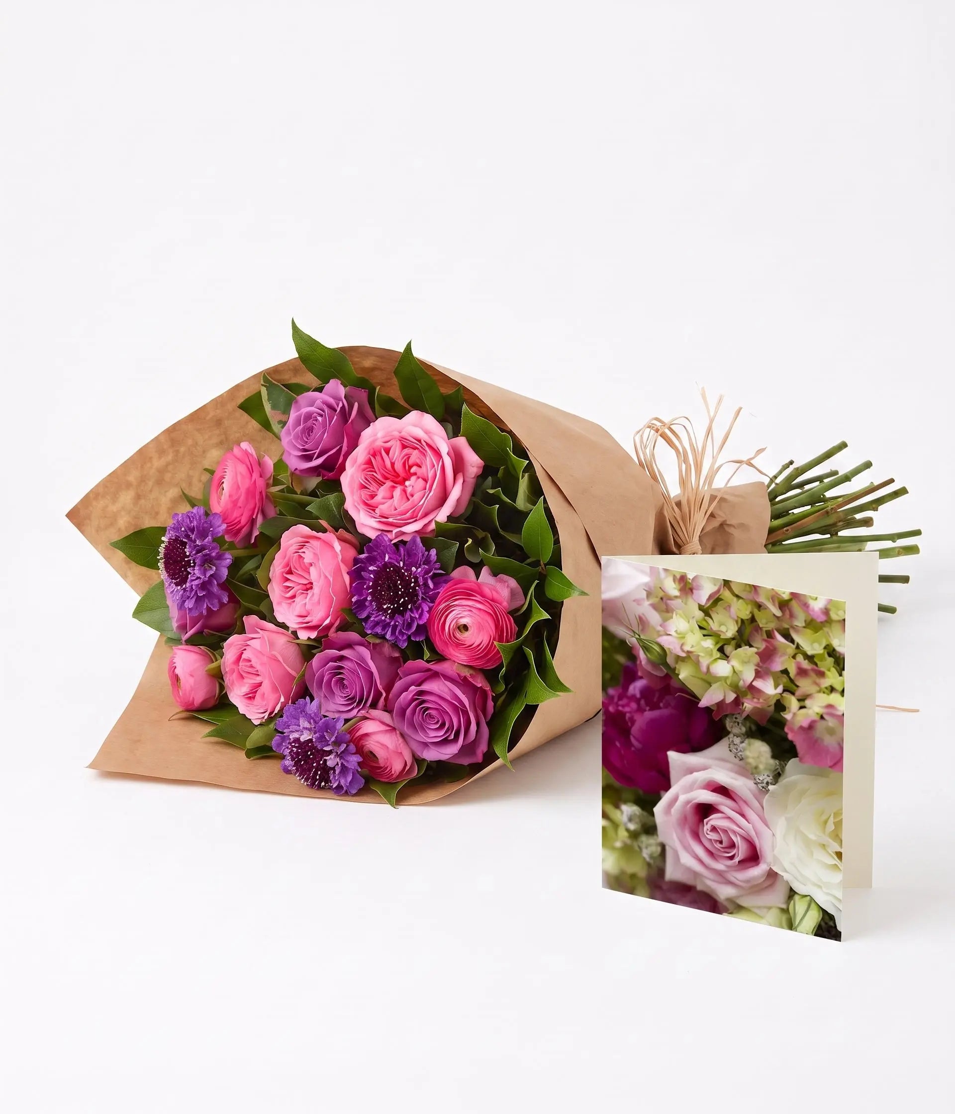 Hand Tied Purple & Pink Collection 2 Send Blooms