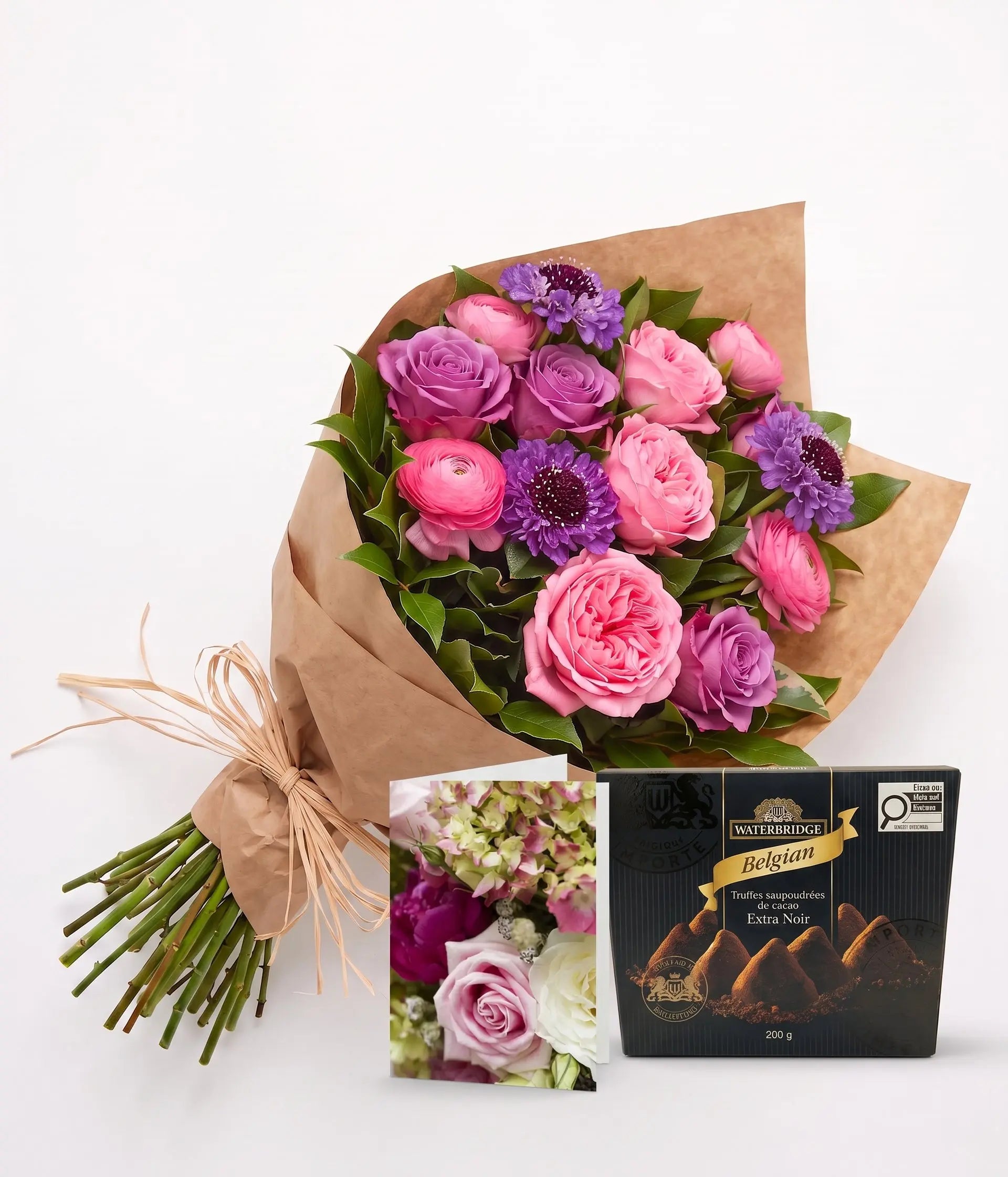 Hand Tied Purple & Pink Collection 3 Send Blooms