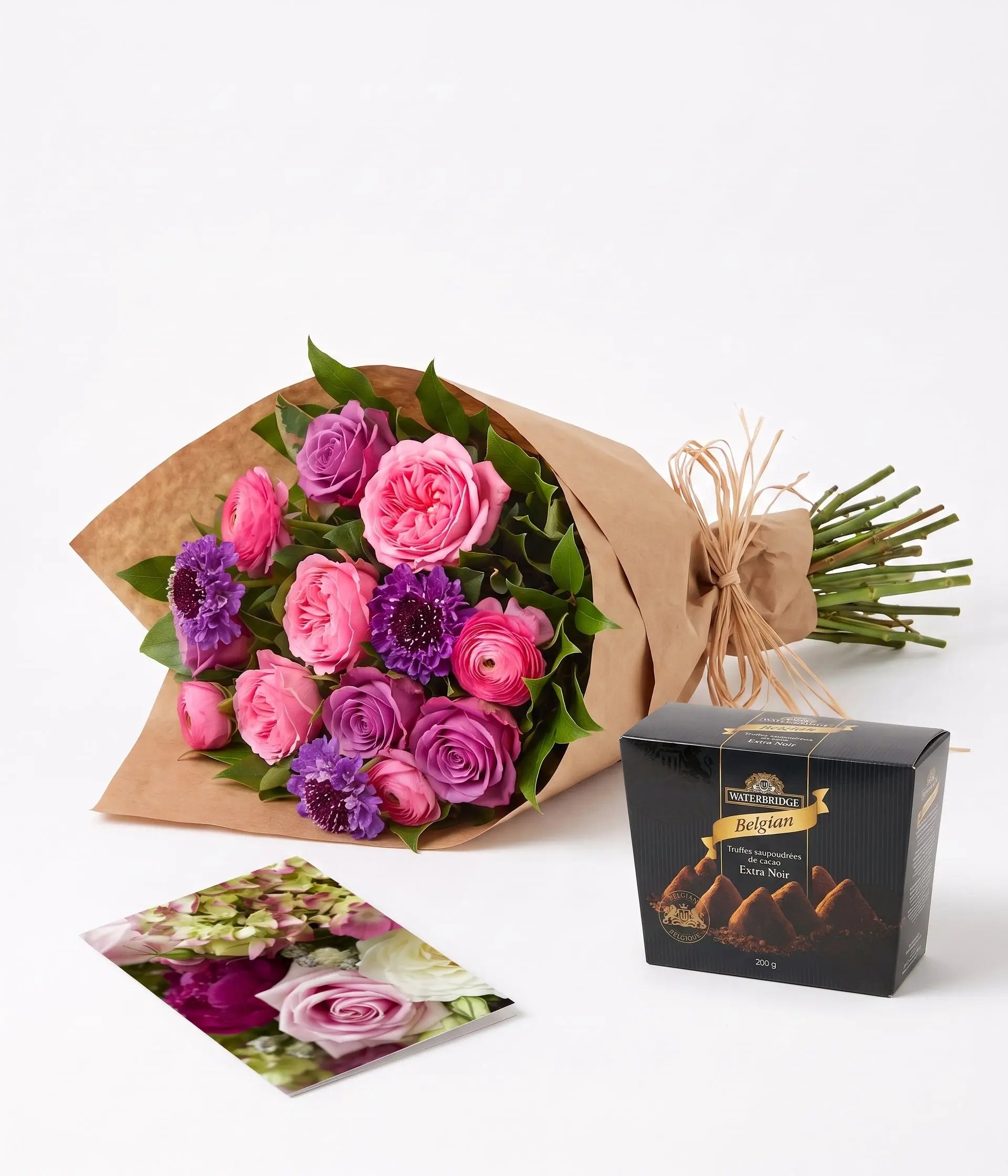 Hand Tied Purple & Pink Collection 3 Send Blooms