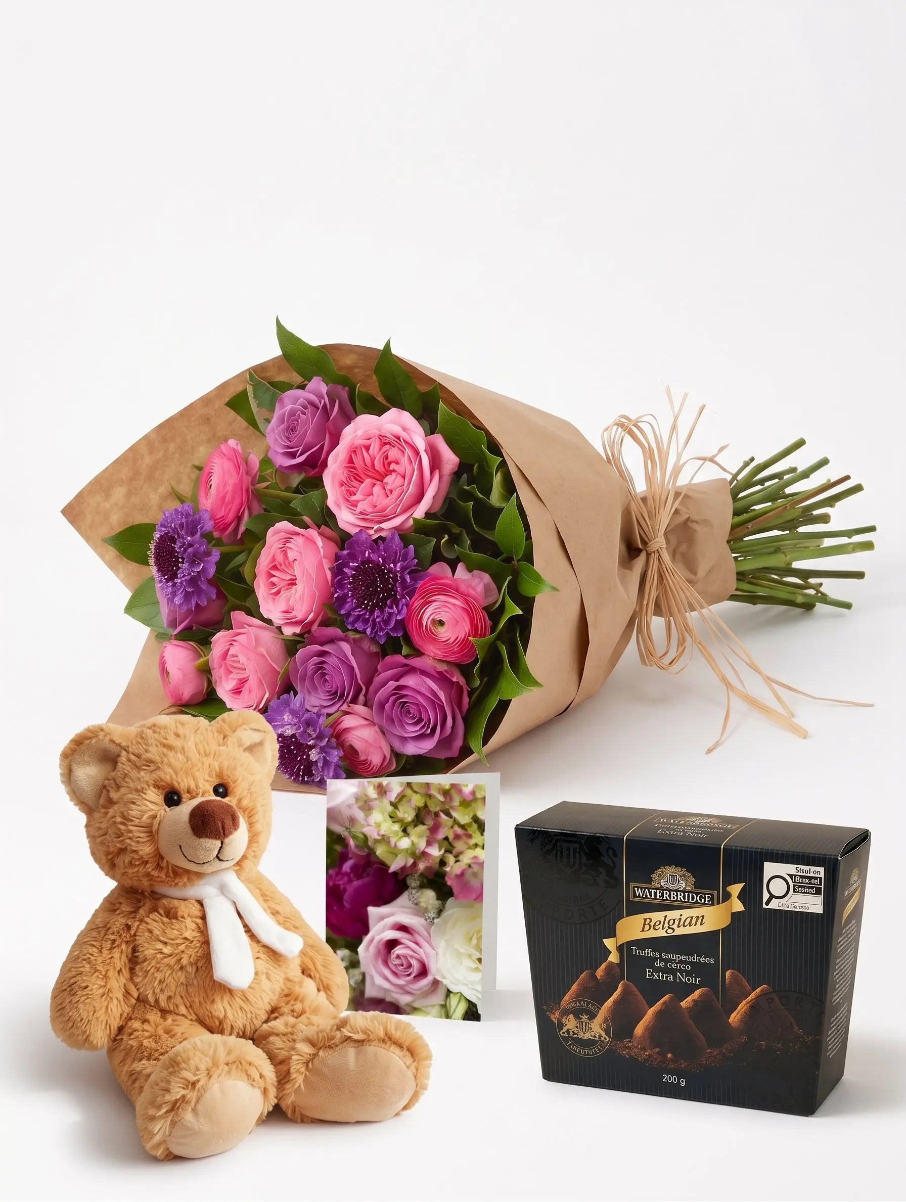 Hand Tied Purple & Pink Collection 4 Send Blooms