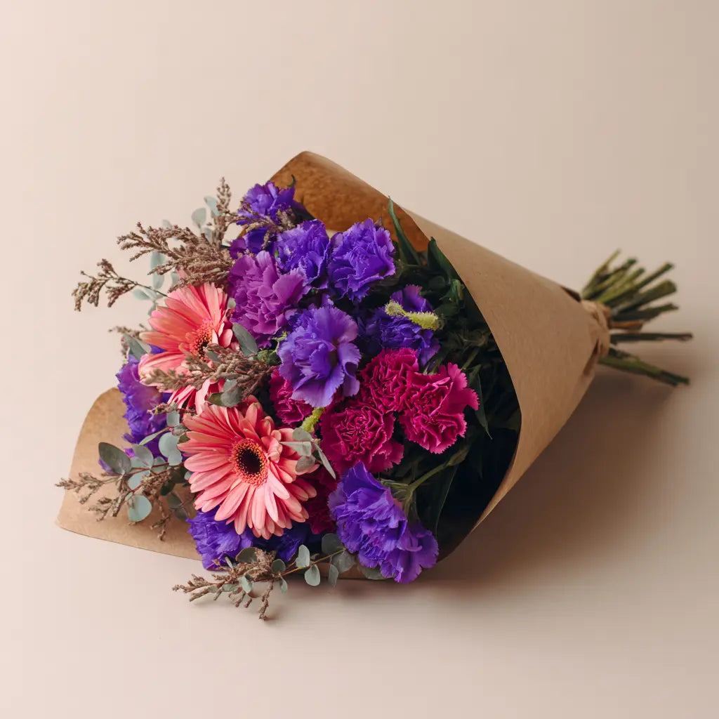 Hand Tied Purple & Pink Collection 3 Send Blooms