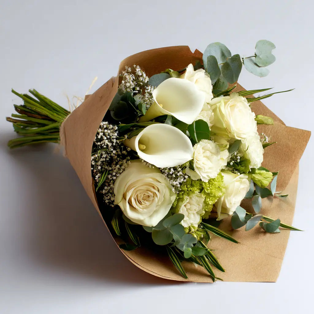 Hand Tied Elegant White Collection 2 Send Blooms