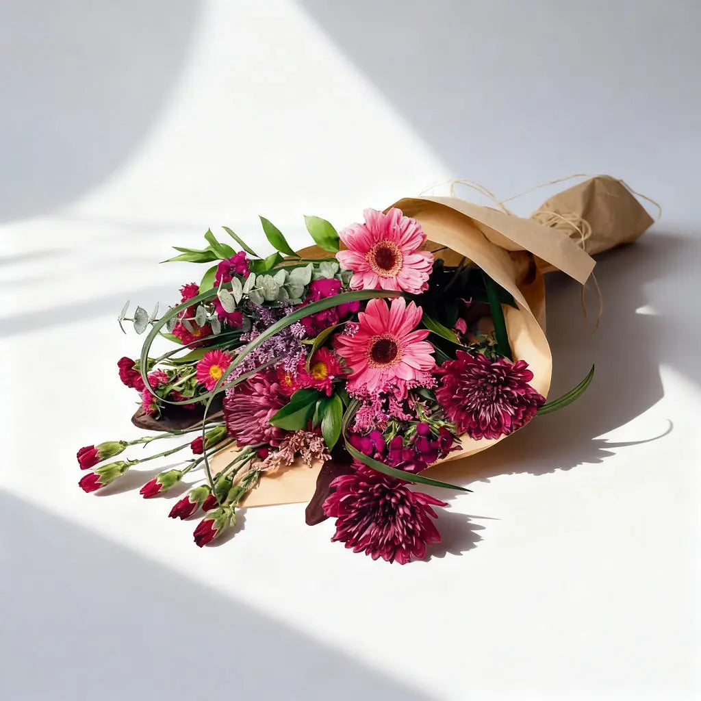 Hand Tied Purple & Pink Collection 4 Send Blooms
