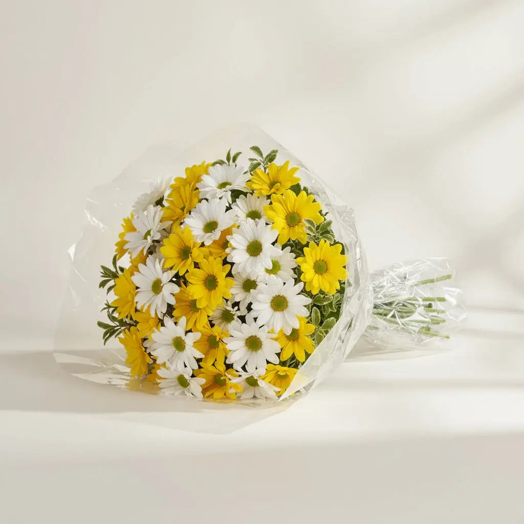 Happt Yellow and White Daisy Bouquet Send Blooms