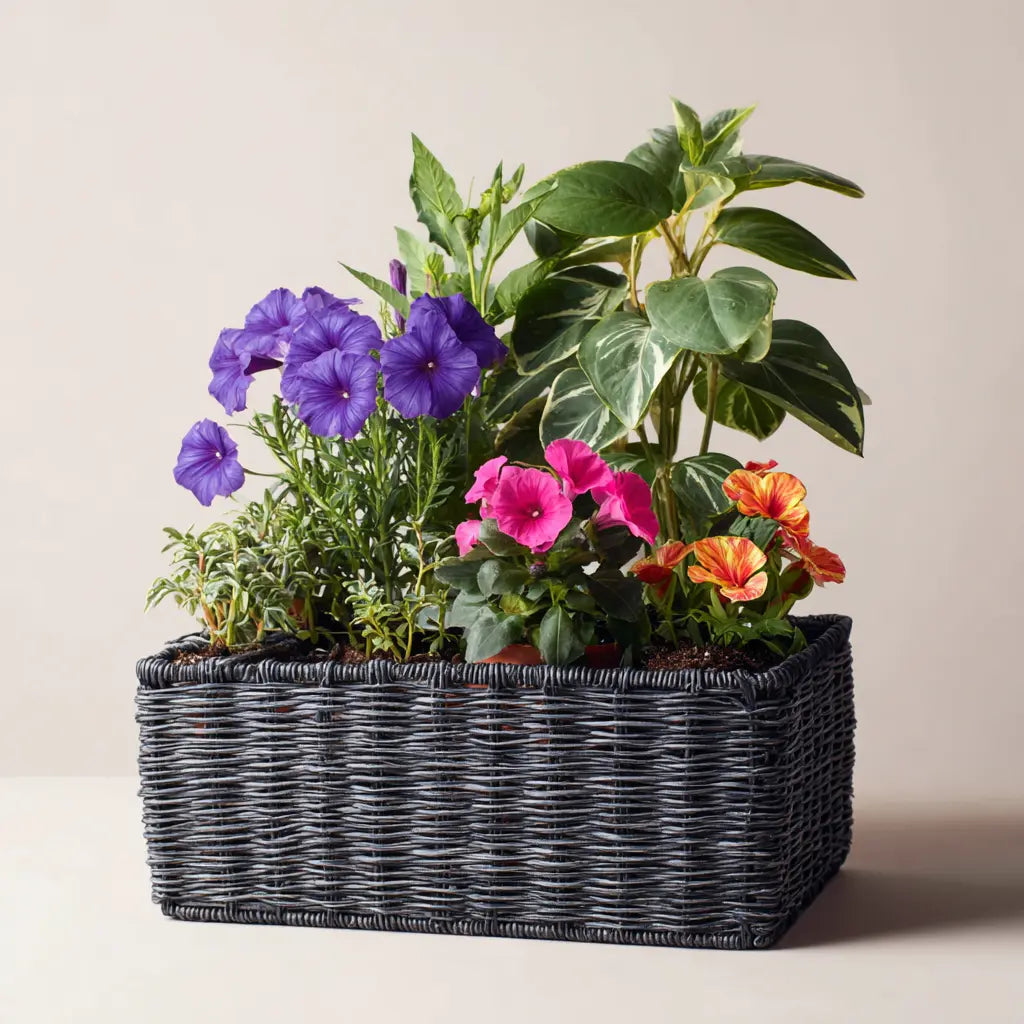 House Plants Planter Basket 3 Send Blooms