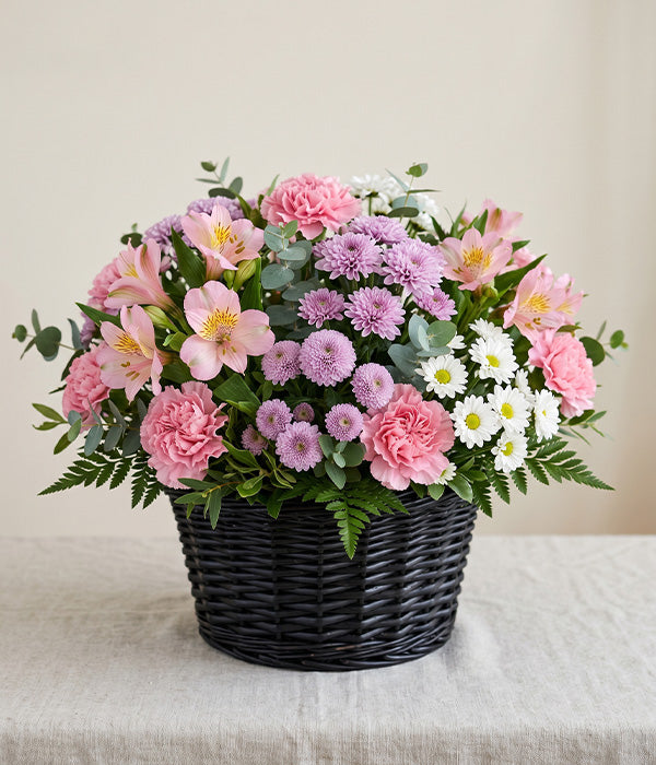 Pink & Purple Flower Basket Send Blooms