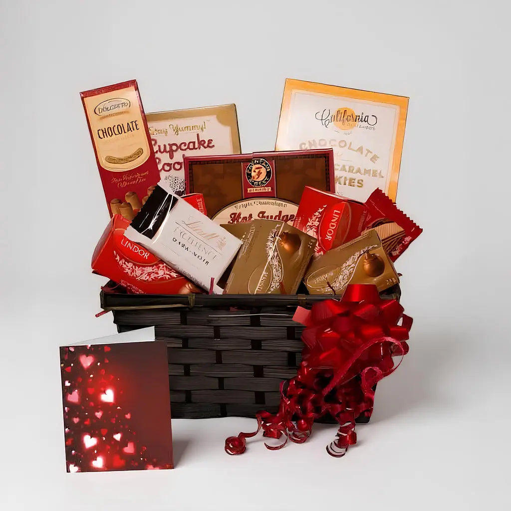 Gift Basket Featuring Lindt Chocolate 3 Send Blooms