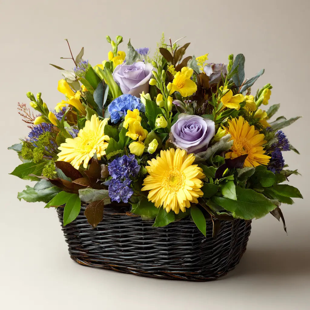 Lovely Florals Planter Basket Send Blooms