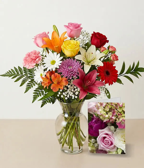 Luxury Bouquet Designer's Choice with Vase & Card Send Blooms