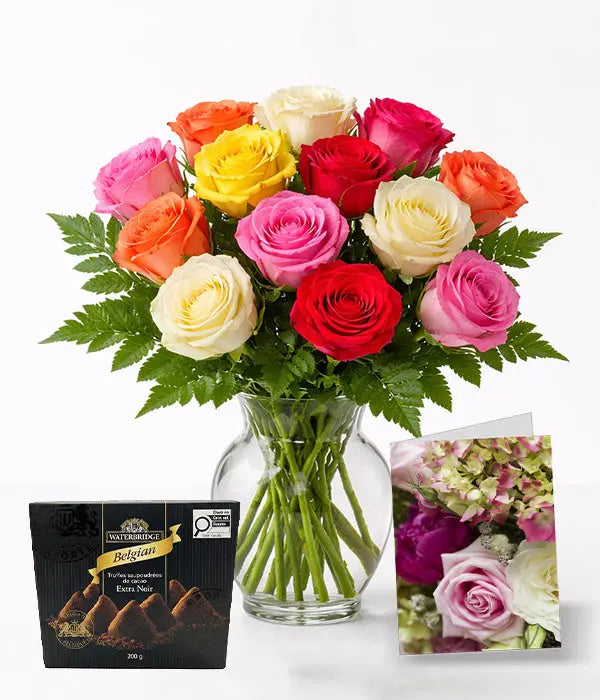 Colourful Roses for Mom Bouquet 4 Send Blooms