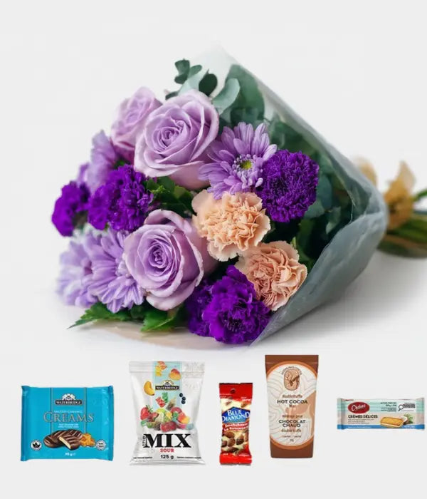 Magenta Magic Bouquet & Gourmet Gifts Send Blooms