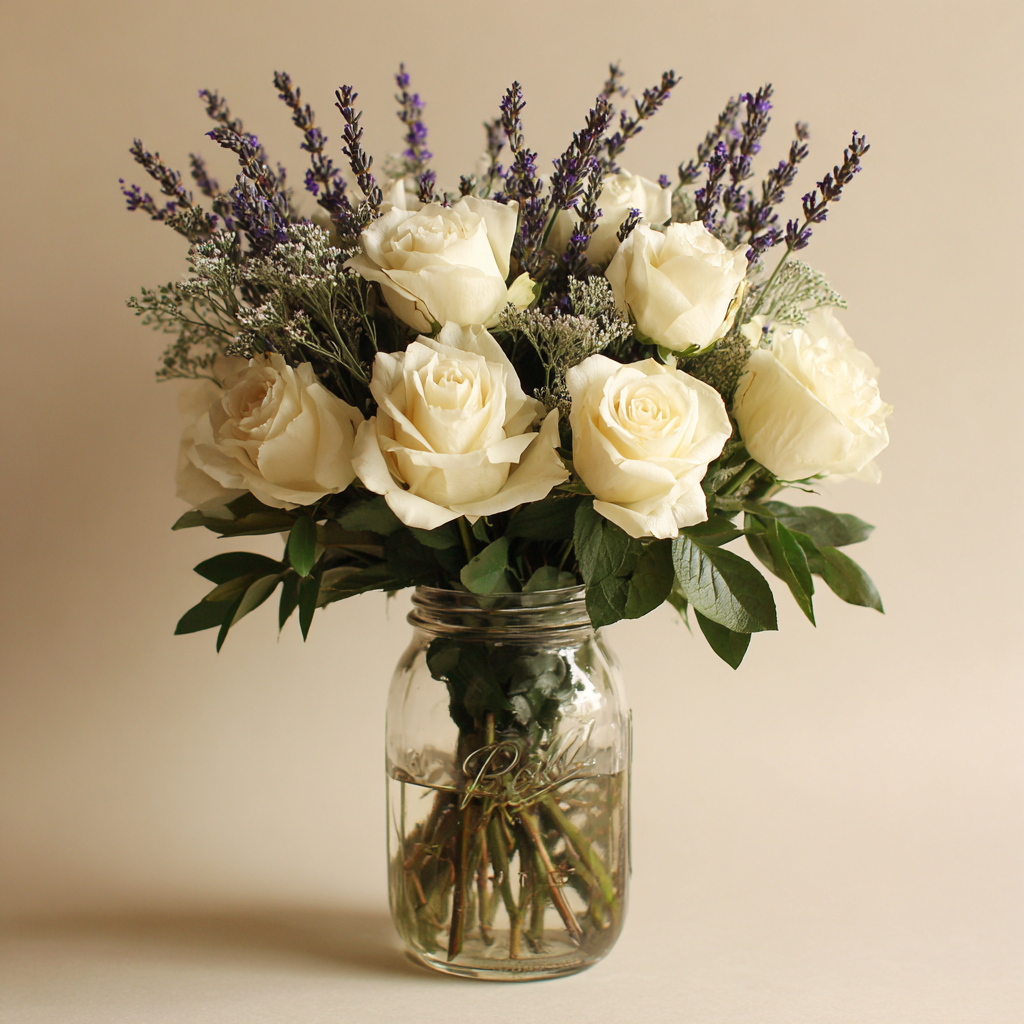 Magical Cottage Bouquet in Mason Jar
