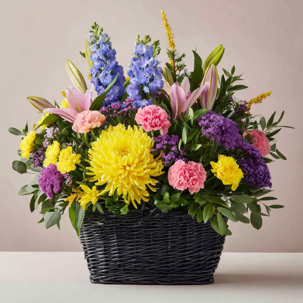 Mixed Flower Basket Arrangement Send Blooms