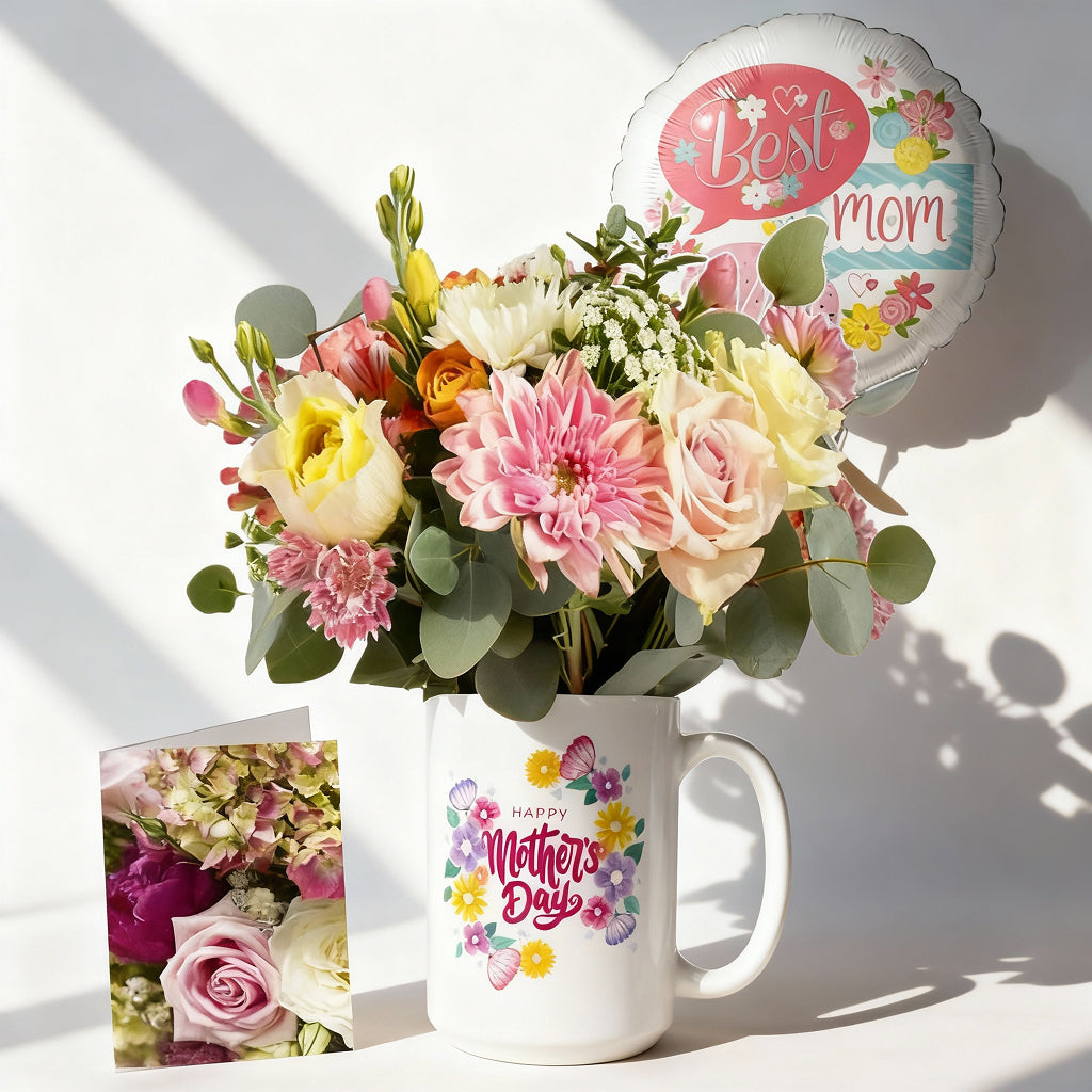 Mug & Flowers For Mom 2 Send Blooms