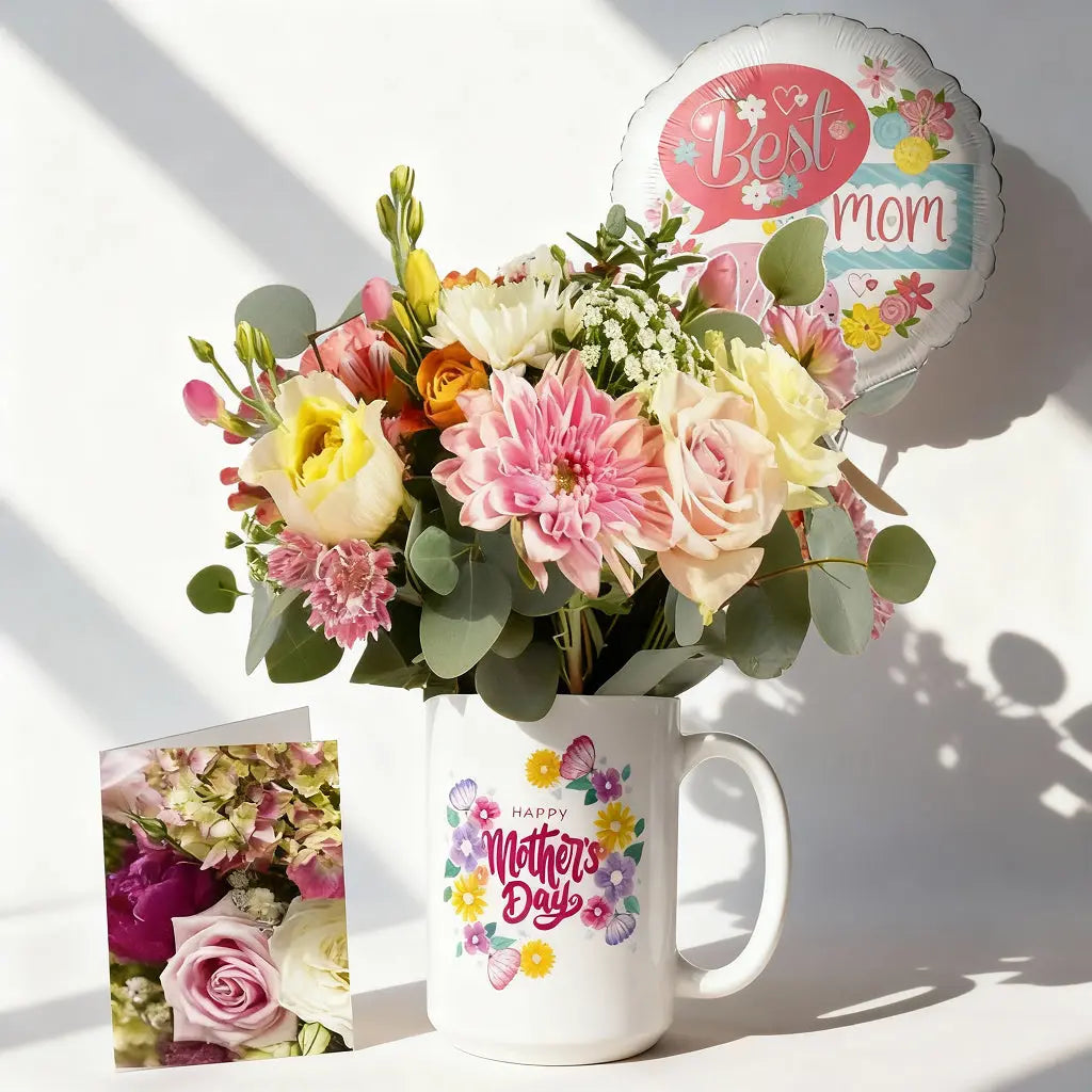 Mug & Flowers For Mom 2 Send Blooms