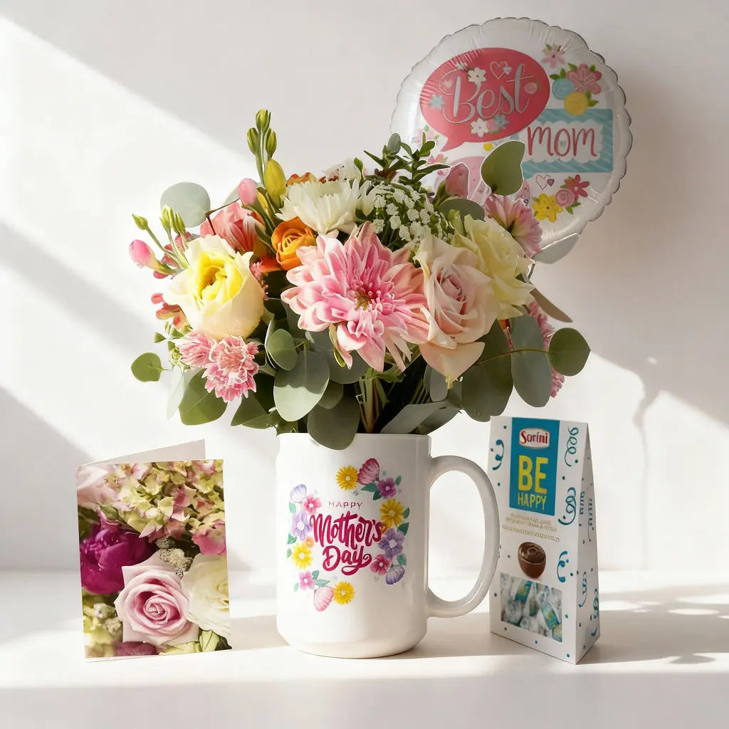Mug & Flowers For Mom 4 Send Blooms