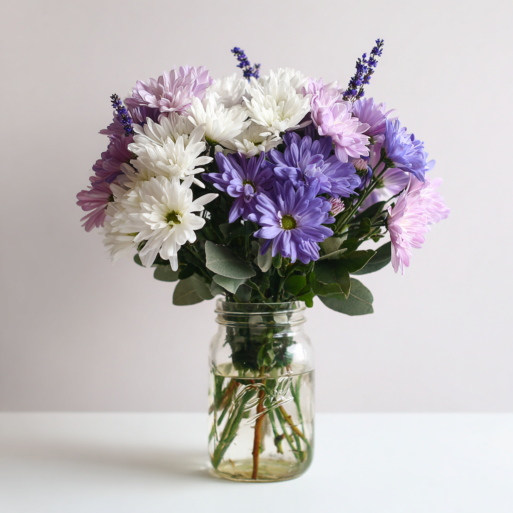 Chrysanthemum Love Collection in a Mason Jar