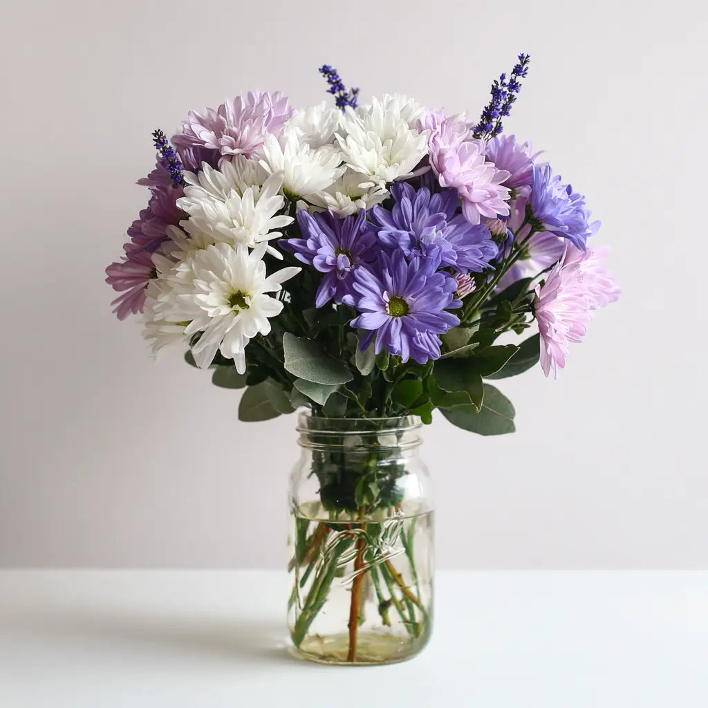 Chrysanthemum Love Collection in a Mason Jar Send Blooms