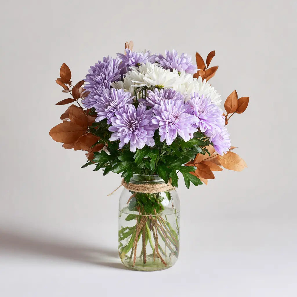 Chrysanthemum Love Collection in a Mason Jar Send Blooms