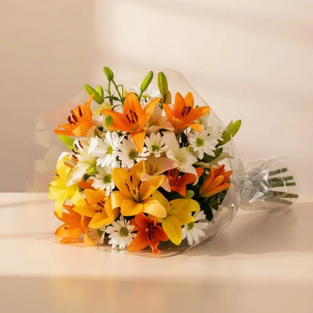 Orange & White Bouquet Send Blooms