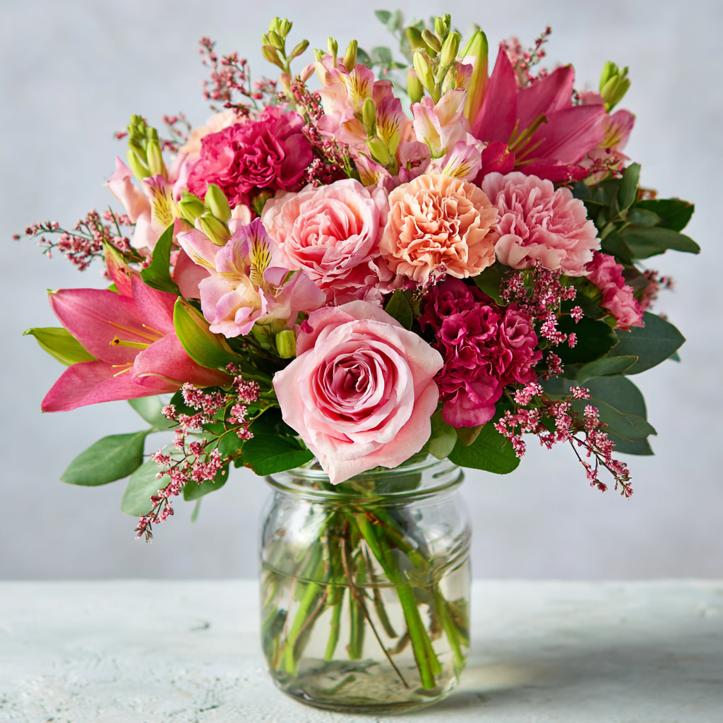 Pink Fun in Mason Jar