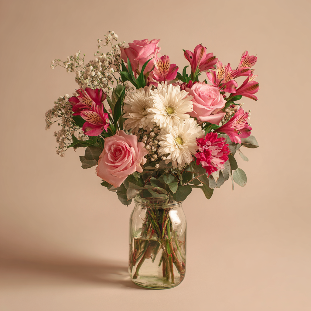 Pink Love in a Mason Jar