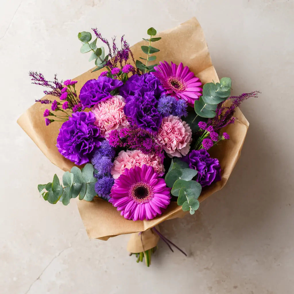 Hand Tied Purple & Pink Collection 1 Send Blooms