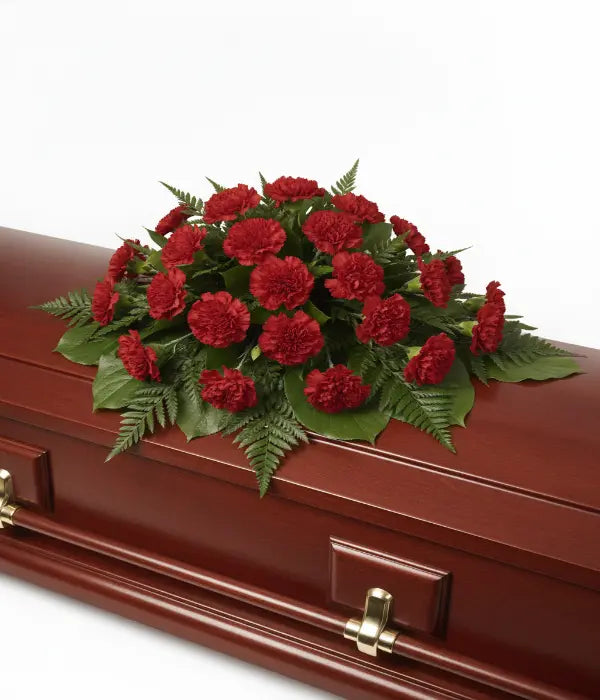 Red Carnation Casket Spray