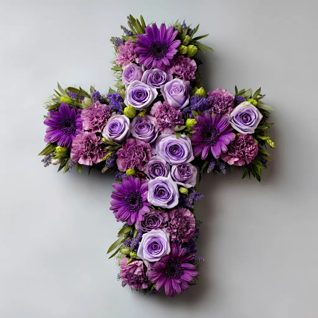 Respect & Love Floral Cross Wreath Send Blooms