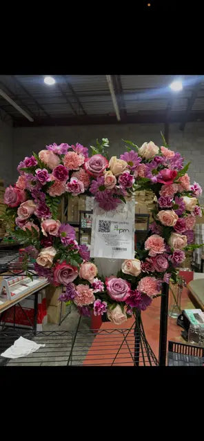 Rosy Memories Pink Floral Wreath Arrangement Send Blooms