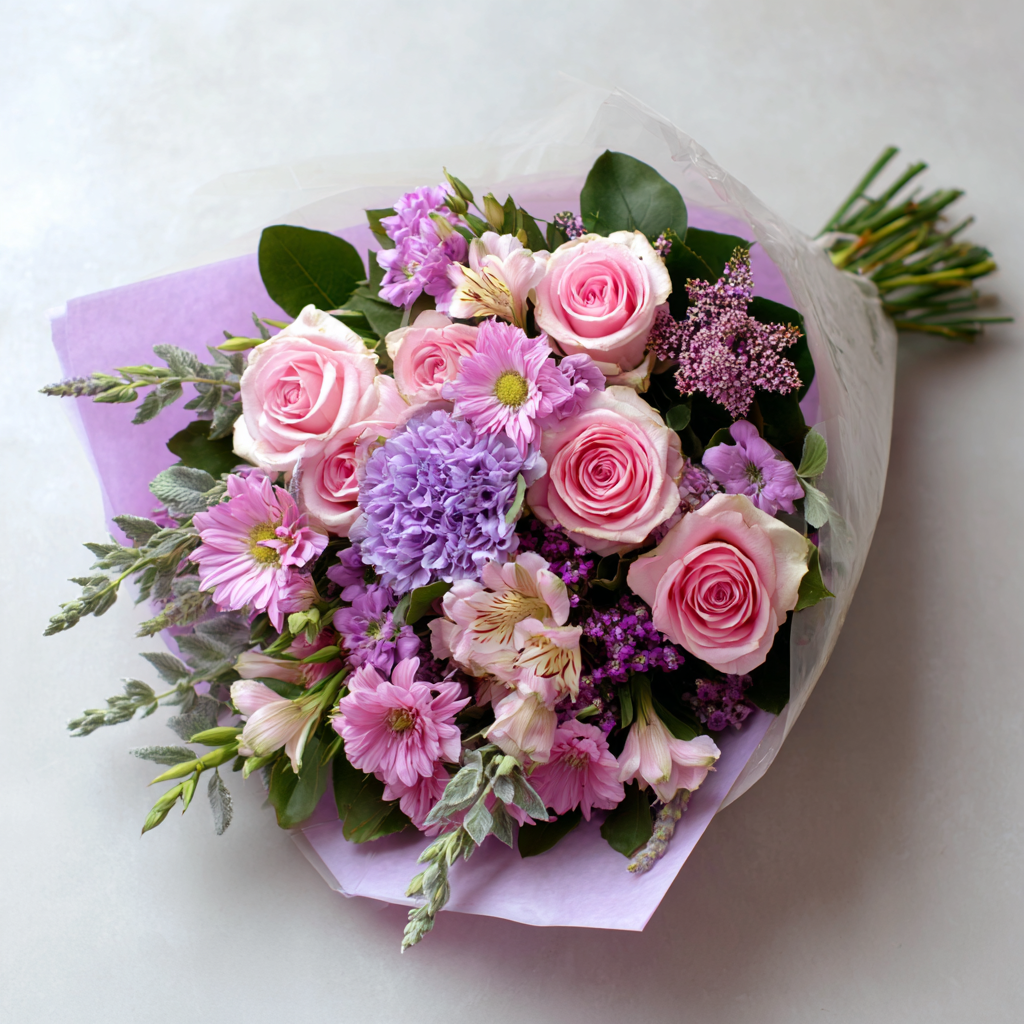 Blush & Purple Floral Bouquet